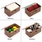 Hipiwe Wicker Shelf Baskets Bin with Lid, Handwoven Seagrass Basket Storage Bins Rectangular Household Basket Boxes for Shelf Wardrobe Home Organizer, Coffee X-Small